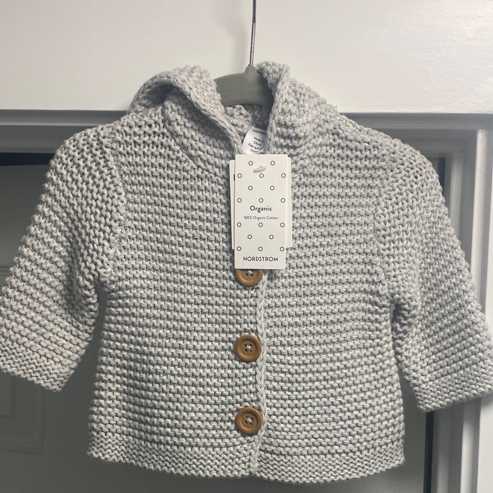 NWT! Nordstrom Gray Knit Sweater for Newborn
